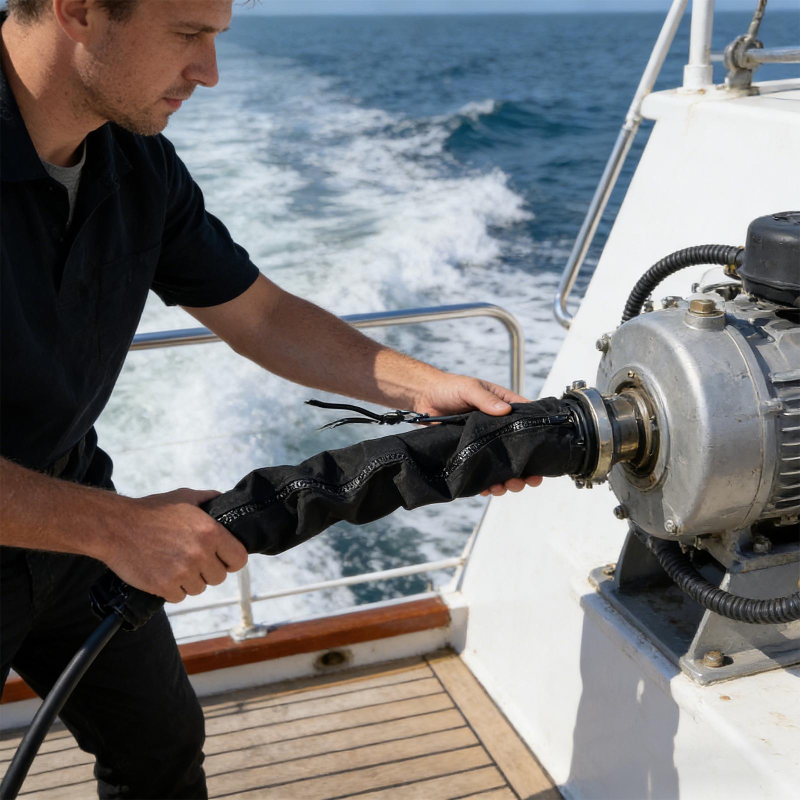 Funda protectora de cables con - Fishing Boat Outboard Motor reseña y precio